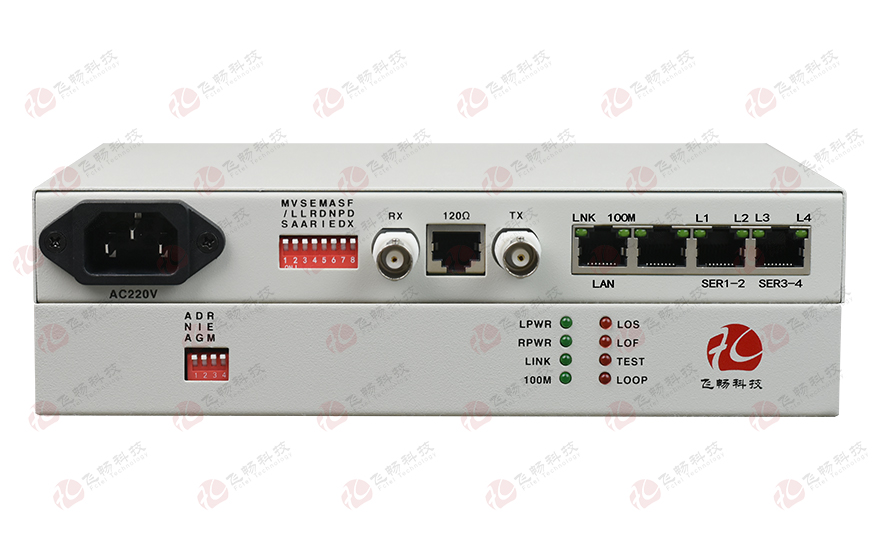 飞畅科技-成帧E1-ETH+4RS232协议转换器